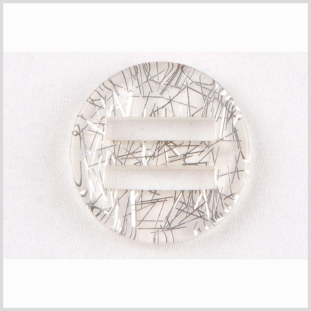 White Silver Plastic Button - 36L/23mm
