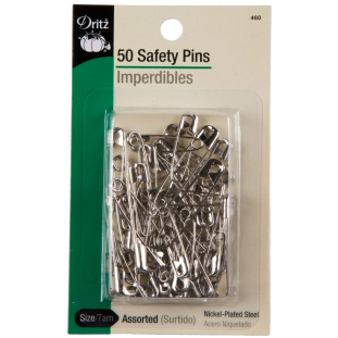 50 Assorted Size 00, 1, 2 & 3 Dritz Safety Pins