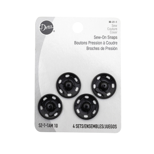 Dritz 80-1-65 Sew-On Snaps Nickel Size 1, 8 Sets