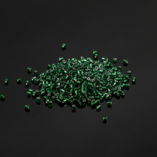 Emerald Silver Lined 2-Cut Bugle Seed Beads - 8.3 grams