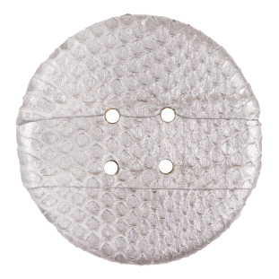 61mm Silver Snakeskin Covered Button