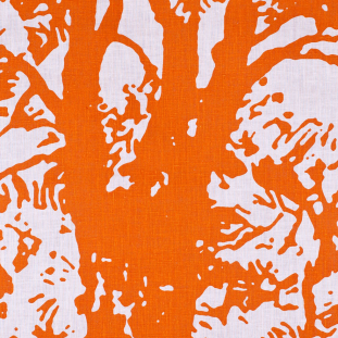 Orange Print Modern Linen