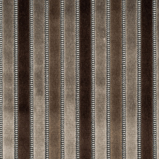 Brown Stripes Channeled Velvet