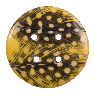 52mm Golden Yellow Laminated Feather Coconut Button