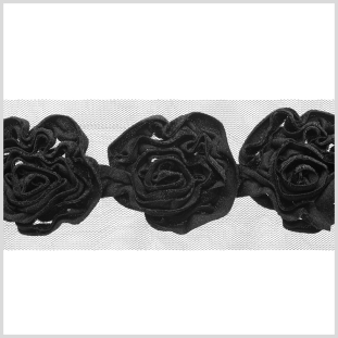 3.5 Black Velvet Floral Lace Trim