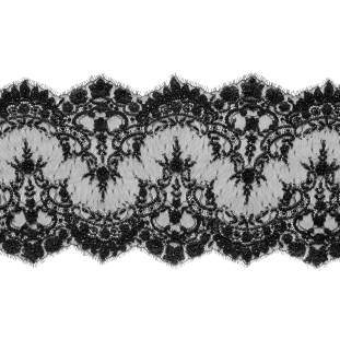 Black Fancy Beaded Lace Trimming - 8