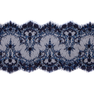 Navy Fancy Beaded Lace Trimming - 8