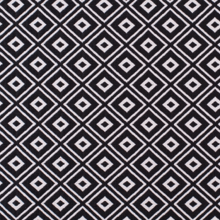 Black and Ivory Geometric Poly-Cotton Jacquard