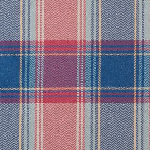 Red and Blue Big Plaid Poly-Linen