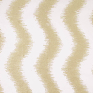 Pale Tan Wavy Stripe Double-Wide Sheer
