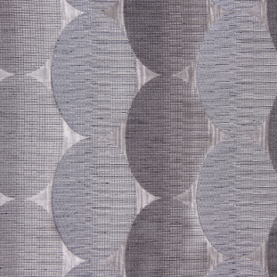 Silver Rows of Ovals Textured Jacquard