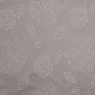 Silver and Light Gray Floral Satin Jaquard