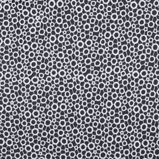 Metallic White Couture "Circles" Guipure Lace Fabric