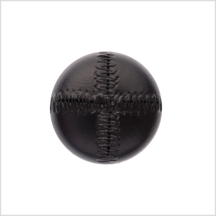 Italian Black Top-Stitched Plastic Button - 44L/28mm