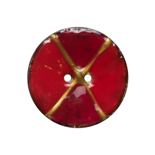 Italian Red Coconut Button - 40L/25mm