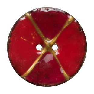 Italian Red Coconut Button - 64L/42mm