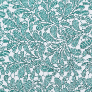 Metallic Mint Green "Paisleys" Couture Guipure Lace Fabric