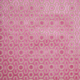 Carnation Geometric Pattern Cut Velvet Home Decor Fabric
