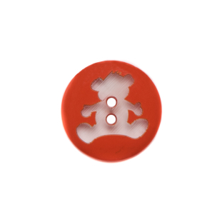 Italian Orange Teddy Bear Plastic Button - 24L/15mm