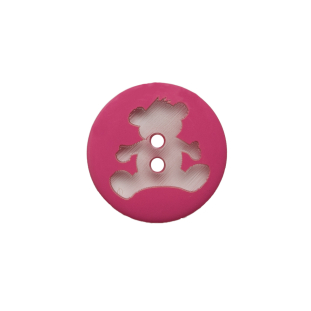 Italian Pink Teddy Bear Plastic Button - 24L/15mm
