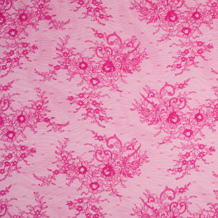 Fuchsia Floral Lace Fabric