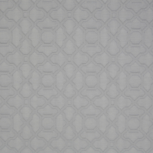 Fog Gray Geometric Cotton-Polyester Brocade