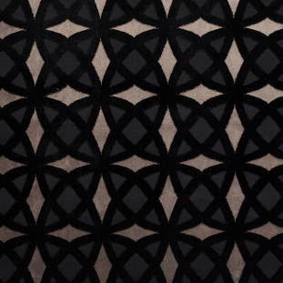 Turkish Ebony Black Geometric Laser Cut Velvet