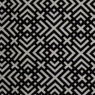Turkish Domino Black and White Geometric Acrylic-Polyester-Viscose Chenille
