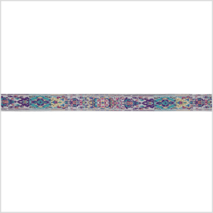 0.625 Metallic Multicolor Floral Jaquard Ribbon