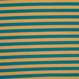 Jade and Mustard Striped Polyester Blended Ponte De Roma