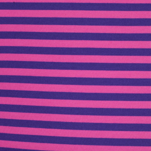 Purple and Fuchsia Striped Polyester Blended Ponte De Roma