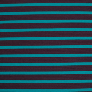 Brown and Jade Striped Polyester Blended Ponte De Roma