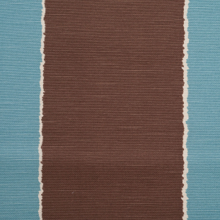 Spanish Blue/Brown Striped Poly-Cotton Woven