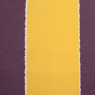 Spanish Yellow/Purple Striped Poly-Cotton Woven
