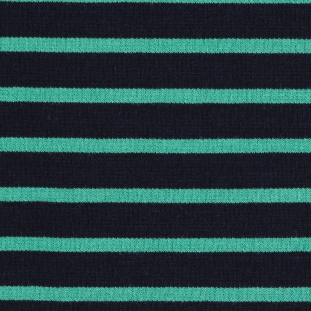 Navy/Kelly Green Saint James Striped Ponte Knit