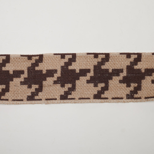 2.5 Brown Jute Houndstooth Woven Trim