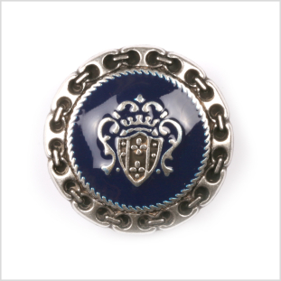 Navy/Silver Metal Blazer Crest Button - 24L/15mm