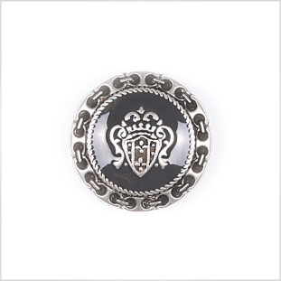 Silver Metal Coat Crest Button - 44L/28mm