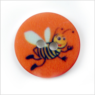 Orange Kids Bumblebee Button - 24L/15mm