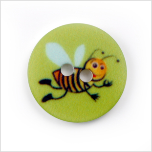 Green Kids Bumblebee Button - 24L/15mm