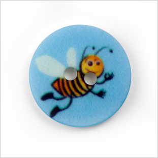 Blue Kids Bumblebee Button - 24L/15mm