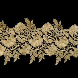 4 Metallic Gold 3D Floral Lace Trim