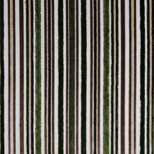 Green Laser-Cut Striped Polyester Velvet