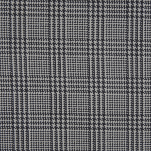 Spanish Charcoal Houndstooth Poly-Cotton Woven