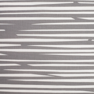 Swedish Gray/White Striped Woven Cotton Print
