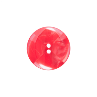 Italian Red Semi-Clear Plastic Button - 28L/18mm