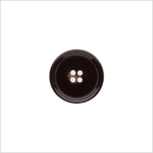 Italian Shiny Dark Brown Rimmed 4-Hole Button - 32L/20mm
