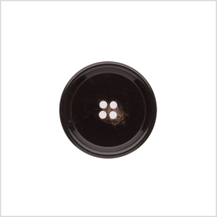 Italian Shiny Dark Brown Rimmed 4-Hole Button - 40L/25mm