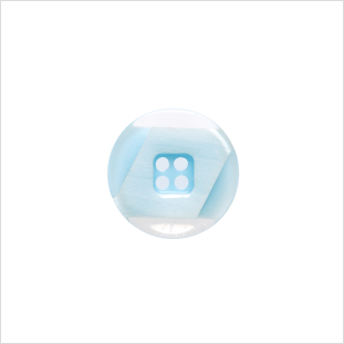 Italian Light Blue Semi-Clear Plastic Button - 24L/15mm