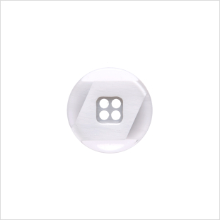 Italian Silver Semi-Clear Plastic Button - 24L/15mm